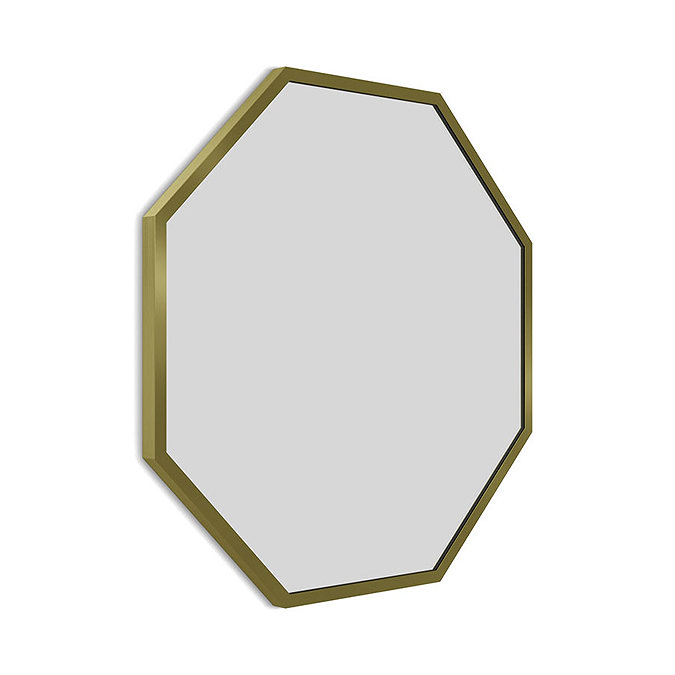 Arezzo Brushed Brass 600mm Octagon Mirror Large Image