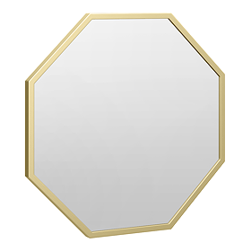 Arezzo Brushed Brass 600mm Octagon Mirror
