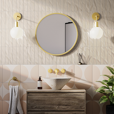 Arezzo Brushed Brass 600mm Round Mirror