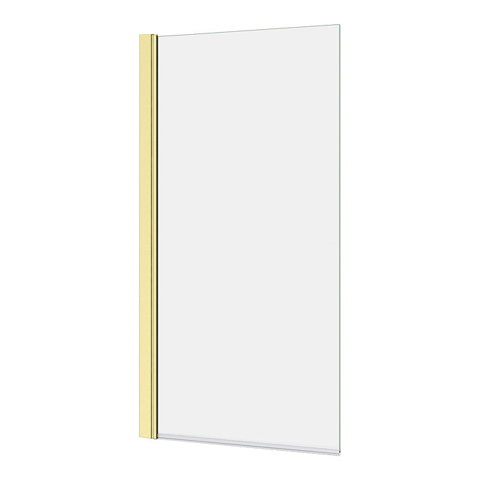 Arezzo Brushed Brass 6mm Glass Pivot Bath Screen (1435 x 770)  Profile Large Image