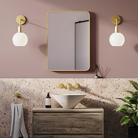 Arezzo Brushed Brass 800 x 600 Rectangular Mirror