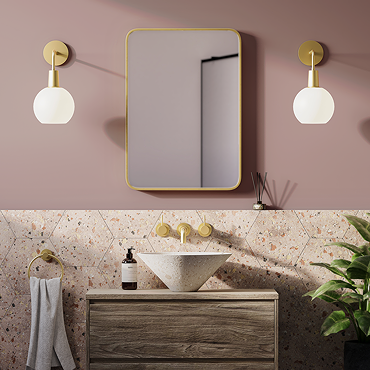 Arezzo Brushed Brass 700 x 500 Rectangular Mirror