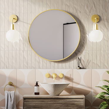 Arezzo Brushed Brass 700mm Round Mirror