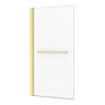 Arezzo Brushed Brass 785 x 1435mm Hinged Square Bath Screen + Rail Large Image