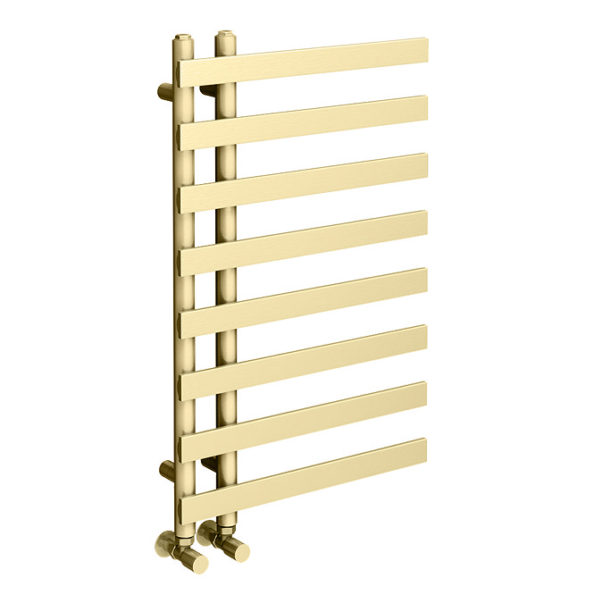 Arezzo Brushed Brass 800 x 500mm 8 Bars Designer Heated Towel Rail  Profile Large Image