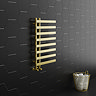 Arezzo Brushed Brass 800 x 500mm 8 Bars Designer Heated Towel Rail