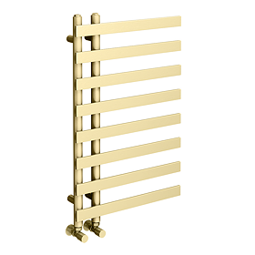 Arezzo Brushed Brass 800 x 500mm 8 Bars Designer Heated Towel Rail