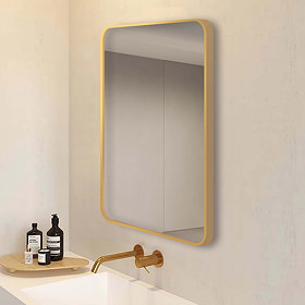 Arezzo Brushed Brass 800 x 600 Rectangular Mirror