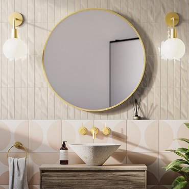 Arezzo Brushed Brass 800mm Round Mirror