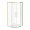 Arezzo Brushed Brass 900 x 900mm Frameless Quadrant Shower Enclosure