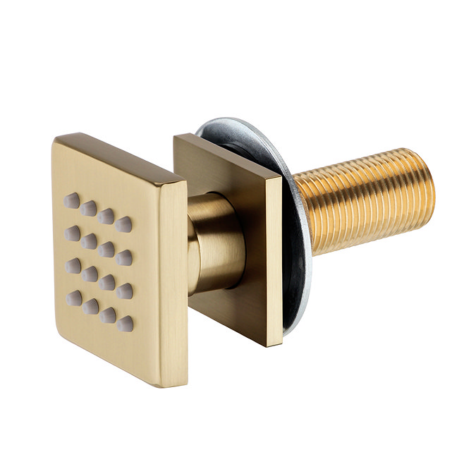 Arezzo Brushed Brass Body Jet - 1 x Slim Square Jet  Profile Large Image