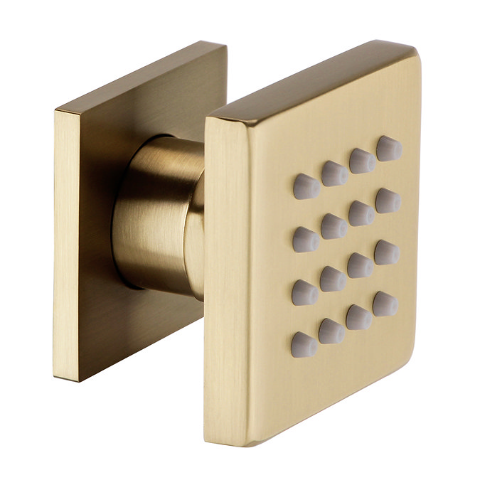 Arezzo Brushed Brass Body Jet - 1 x Slim Square Jet  Standard Large Image