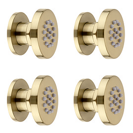 Arezzo Brushed Brass Body Jet - 4 x Slim Round Jets