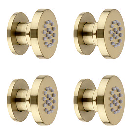 Arezzo Brushed Brass Body Jet - 4 x Slim Round Jets