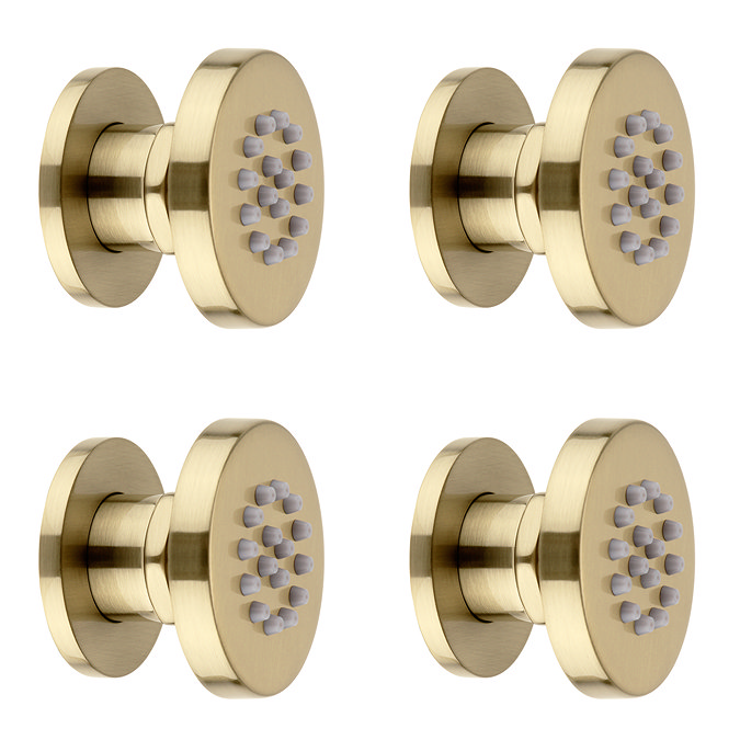 Arezzo Brushed Brass Body Jet - 4 x Slim Round Jets