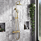 Arezzo Brushed Brass Complete Modern Bathroom Package (incl. L-Shaped Bath) 