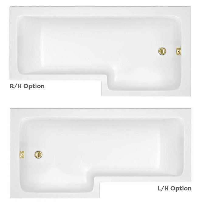Arezzo Brushed Brass Complete Modern Bathroom Package (incl. L-Shaped Bath)