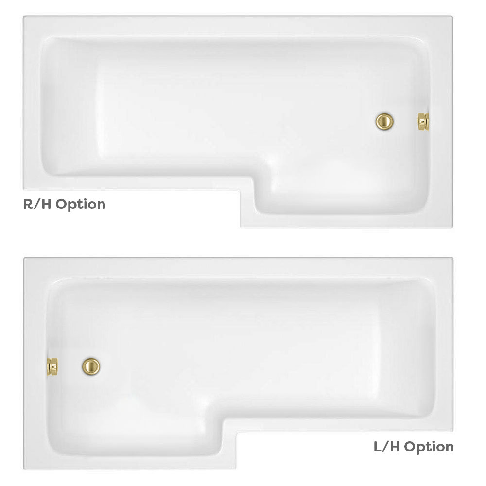 Arezzo Brushed Brass Complete Modern Bathroom Package Incl L Shaped Bath Victorian Plumbing Uk