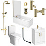 Arezzo Brushed Brass Complete Modern Bathroom Package