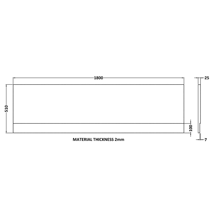 1800 x 800 Reinforced Bath