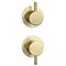 Arezzo Brushed Brass Concealed Individual Diverter + Thermostatic Control Shower Valve Large Image