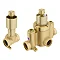 Arezzo Brushed Brass Concealed Individual Diverter + Thermostatic Control Valve w. 4 Body Jets + Fix