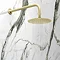 Arezzo Brushed Brass Concealed Individual Diverter + Thermostatic Control Valve with Handset + Wall
