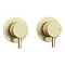 Arezzo Brushed Brass Concealed Individual Diverter + Thermostatic Control Valve with Handset + Wall 