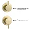 Arezzo Brushed Brass Concealed Individual Stop Tap + Thermostatic Control Shower Valve  Newest Large Image
