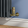 Monza Brushed Brass Corner Thermostatic Radiator Valves - Energy Saving