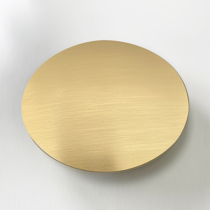 Arezzo Brushed Brass Curved Overflow Insert and Pop-Up Waste Cover  Feature Large Image