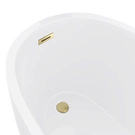 Arezzo Brushed Brass Curved Overflow Insert and Pop-Up Waste Cover Medium Image