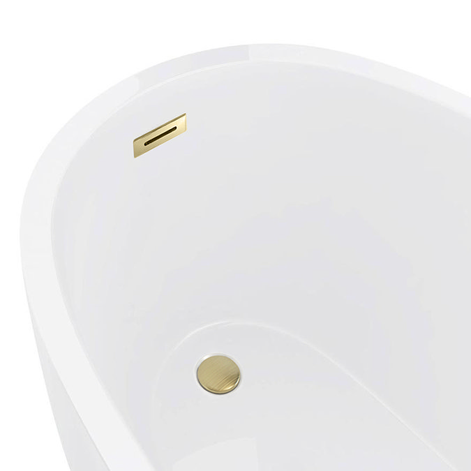 Arezzo Brushed Brass Curved Overflow Insert and Pop-Up Waste Cover Large Image