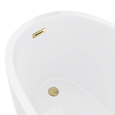 Arezzo Brushed Brass Curved Overflow Insert and Pop-Up Waste Cover  Profile Large Image