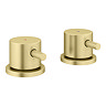 Arezzo Brushed Brass Deck Bath Side Valves with Freeflow Bath Filler
