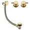 Arezzo Brushed Brass Deck Bath Side Valves with Freeflow Bath Filler  Profile Large Image
