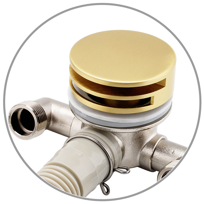 Arezzo Brushed Brass Deck Bath Side Valves with Freeflow Bath Filler  Feature Large Image