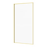 Arezzo Brushed Brass Framed 6mm Glass Fixed Bath Screen (800 x 1500mm) Large Image