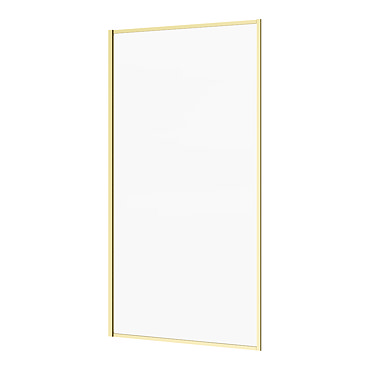 Arezzo Brushed Brass Framed Fixed Bath Screen (800 x 1500mm)  Profile Large Image