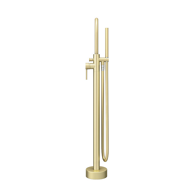 Arezzo Brushed Brass Freestanding Bath Tap with Shower Mixer  additional Large Image