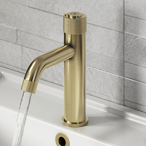 Arezzo Brushed Brass Industrial Style 1 Touch Basin Tap Victorian Plumbing Uk 3902