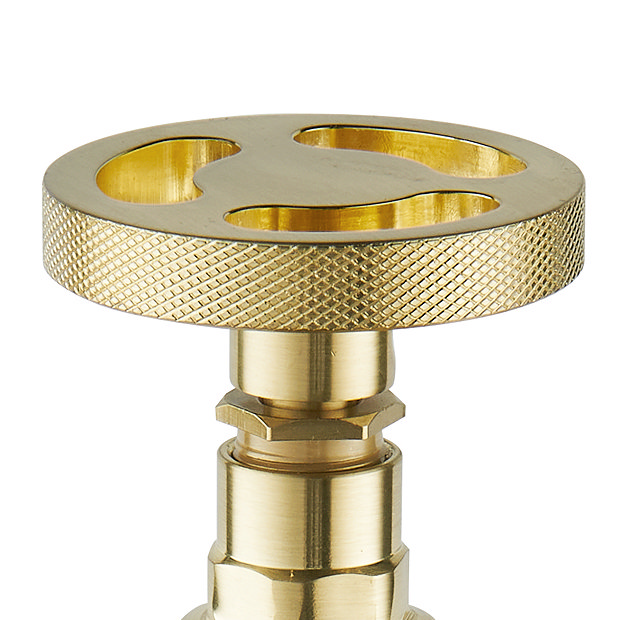 Arezzo Brushed Brass Industrial Style Angled Radiator Valves