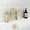 Arezzo Brushed Brass Industrial Style Bath Filler Large Image
