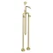 Arezzo Brushed Brass Industrial Style Freestanding Bath Shower Mixer Tap Feature Large Image