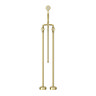 Arezzo Brushed Brass Industrial Style Freestanding Bath Shower Mixer Tap  In Bathroom Large Image