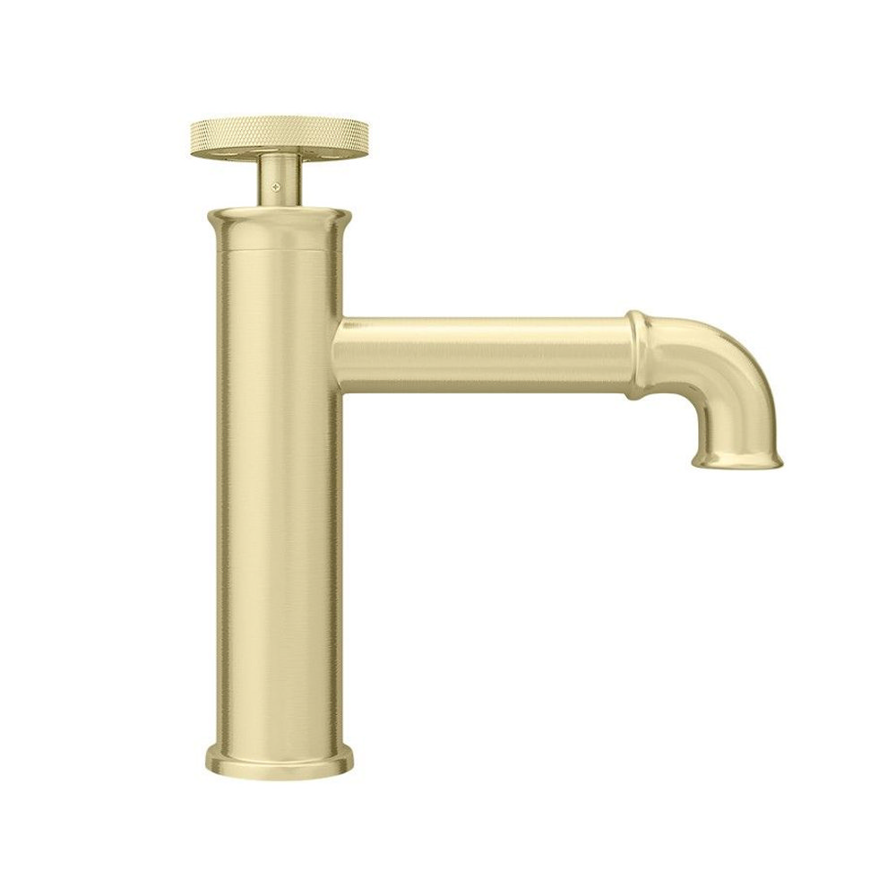 Arezzo Brushed Brass Industrial Style Mono Basin Mixer Tap