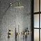 Arezzo Brushed Brass Industrial Style Round Modern Twin Concealed Shower Valve with Diverter  Standa