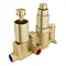Arezzo Brushed Brass Industrial Style Shower System with Concealed Valve + Ceiling Mounted Head Sta