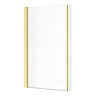 Arezzo Brushed Brass L-Shaped Hinged Bath Screen Large Image