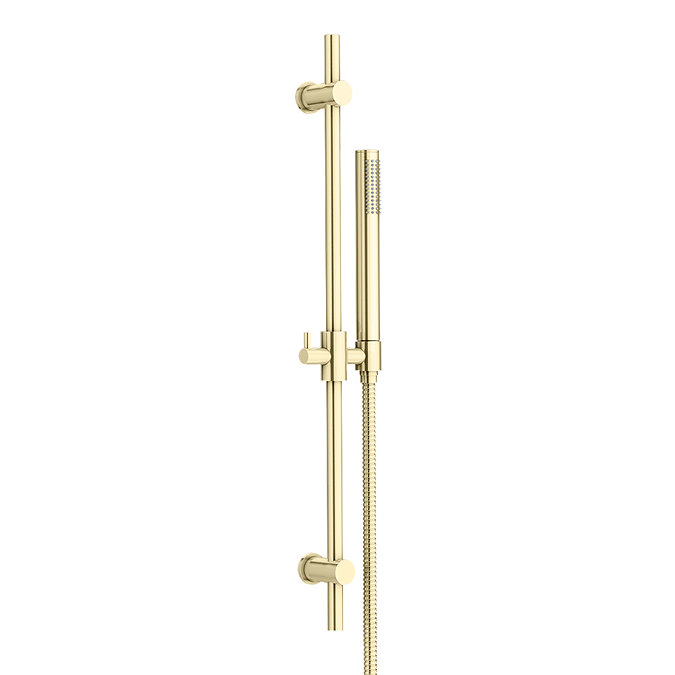 Arezzo Brushed Brass Modern Slide Rail Kit with Pencil Shower Handset